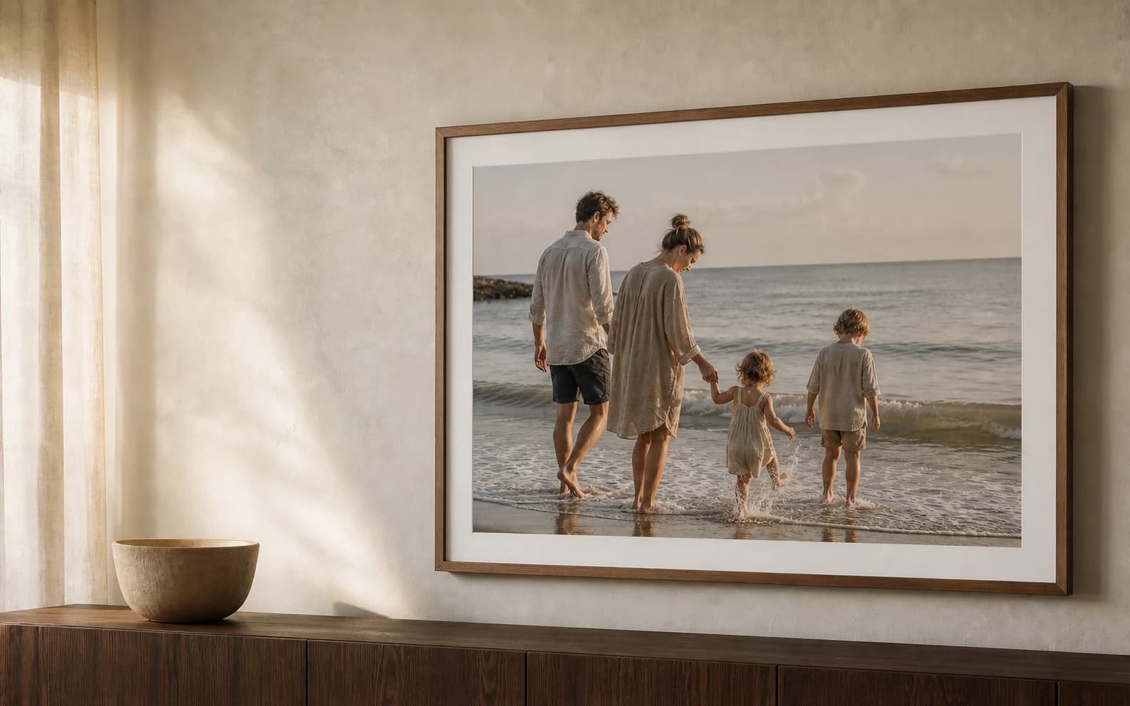 The same family photograph in the next living instant