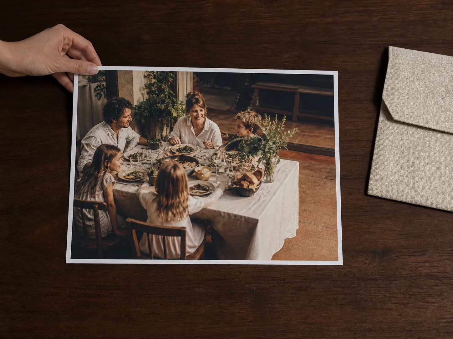 A premium photographic print carrying the current Living Frame v4 Emlivo mark in its lower corner